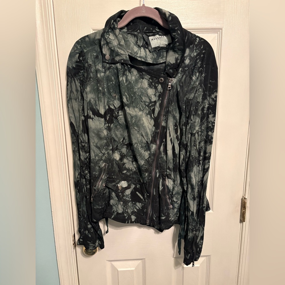 Marrakech tie-dyed Moto lightweight jacket